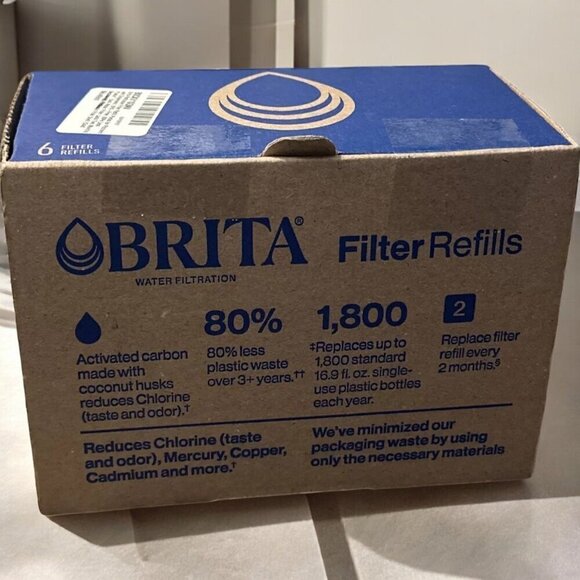 Brita Refillable Filter Packs for Pitchers Dispensers BPA Free 6 countNEW